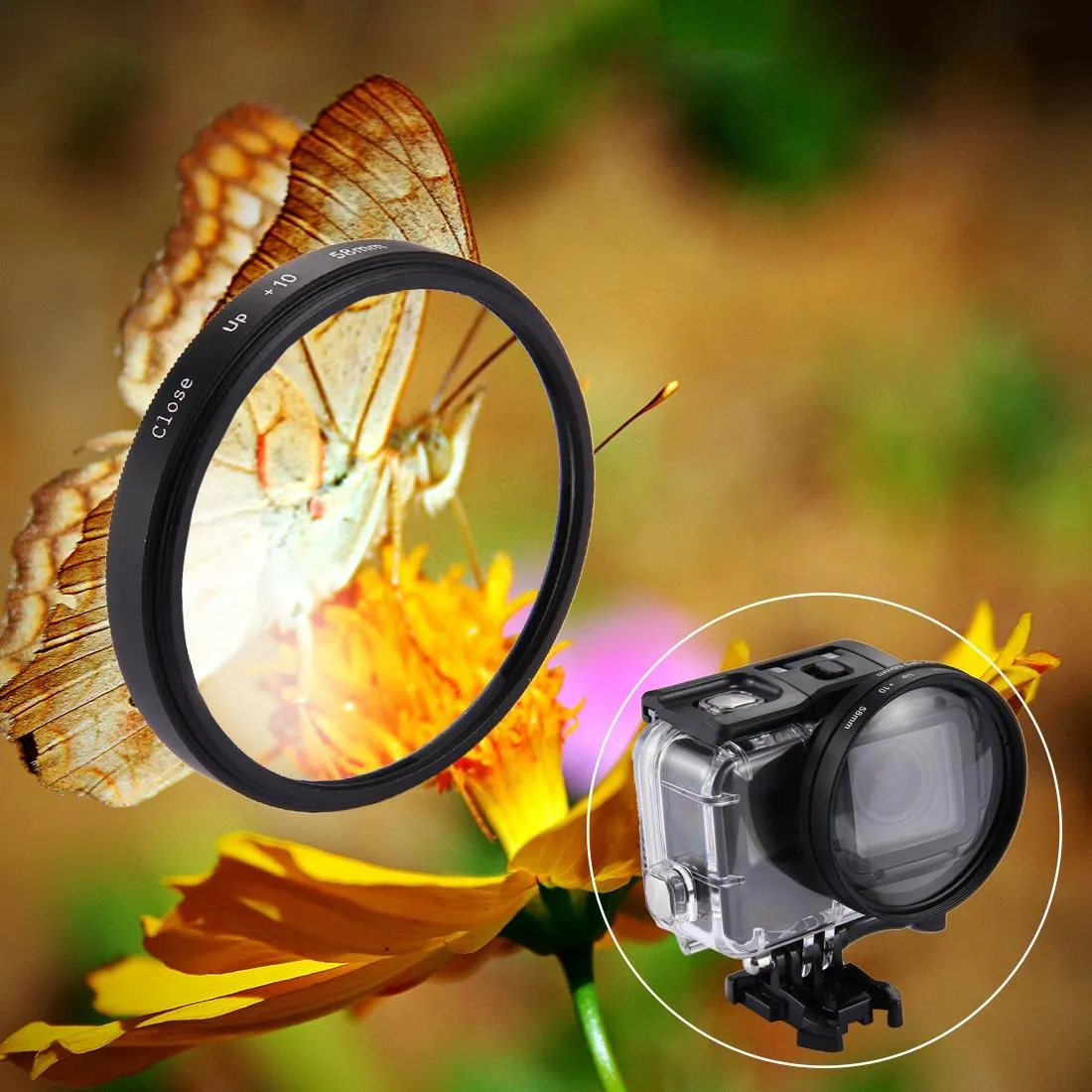 10x Close Up Lens Filter for Gopro Hero7 / 6 / 5 - 58mm Dual Function