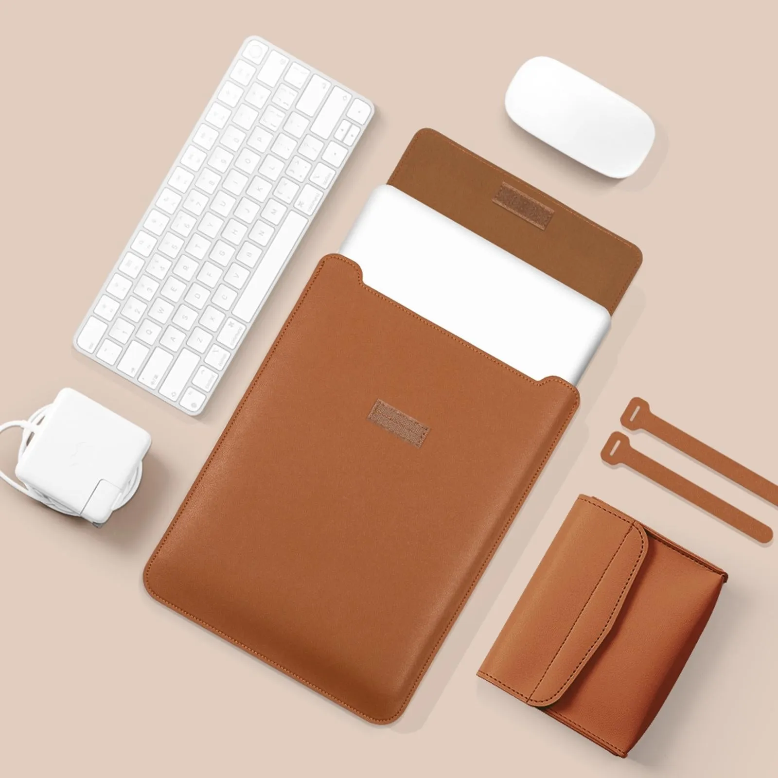 11 / 12 Inch Leather Computer Bag - Lightweight & Portable - 4 in 1