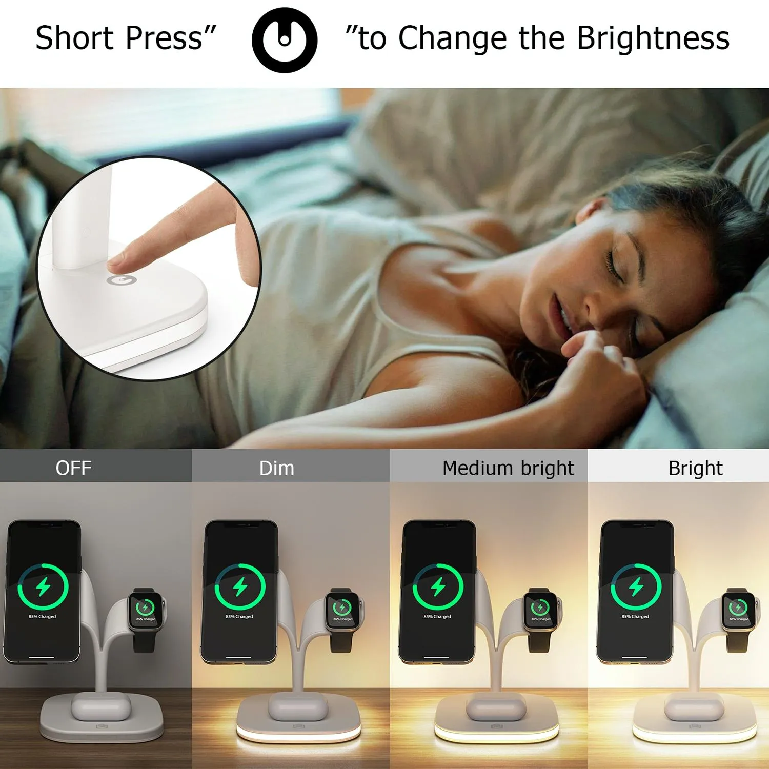 15W 5 In 1 Magnetic Wireless Charger With Stand