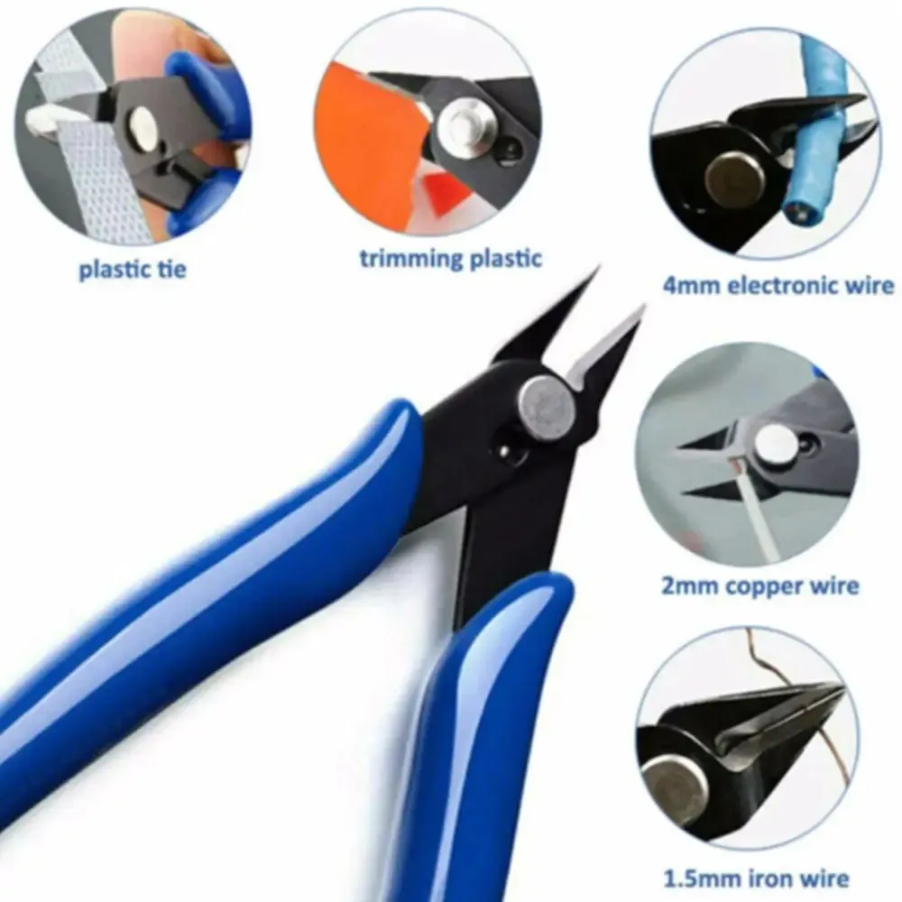 170 Blue Flush Cutter | Mini Diagonal Cutting Pliers | Side Cutter Nippers | Wire Cutter