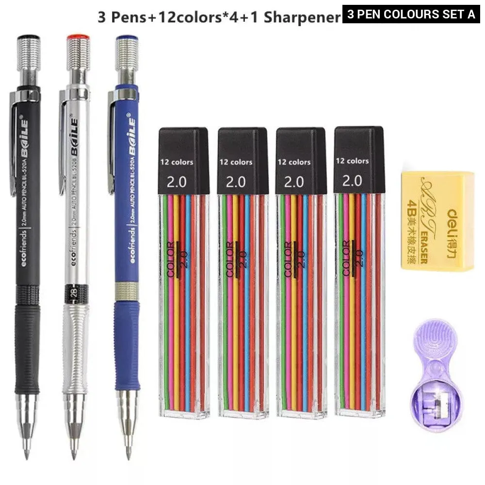 2.0mm Mechanical Pencil Set 2b Lead Refills Kawaii Stationery