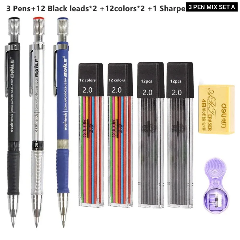 2.0mm Mechanical Pencil Set 2b Lead Refills Kawaii Stationery