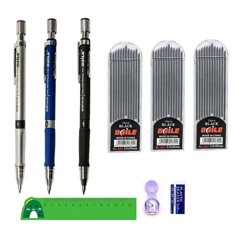 2.0mm Mechanical Pencil Set with 2b Lead Refill and Eraser for Writing and Sketching