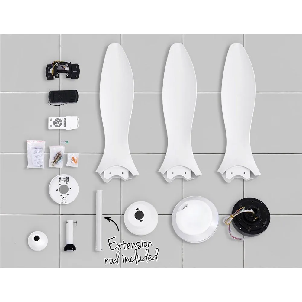 52'' Ceiling Fan with Light & Remote DC Motor | 3 Blades | 1300mm
