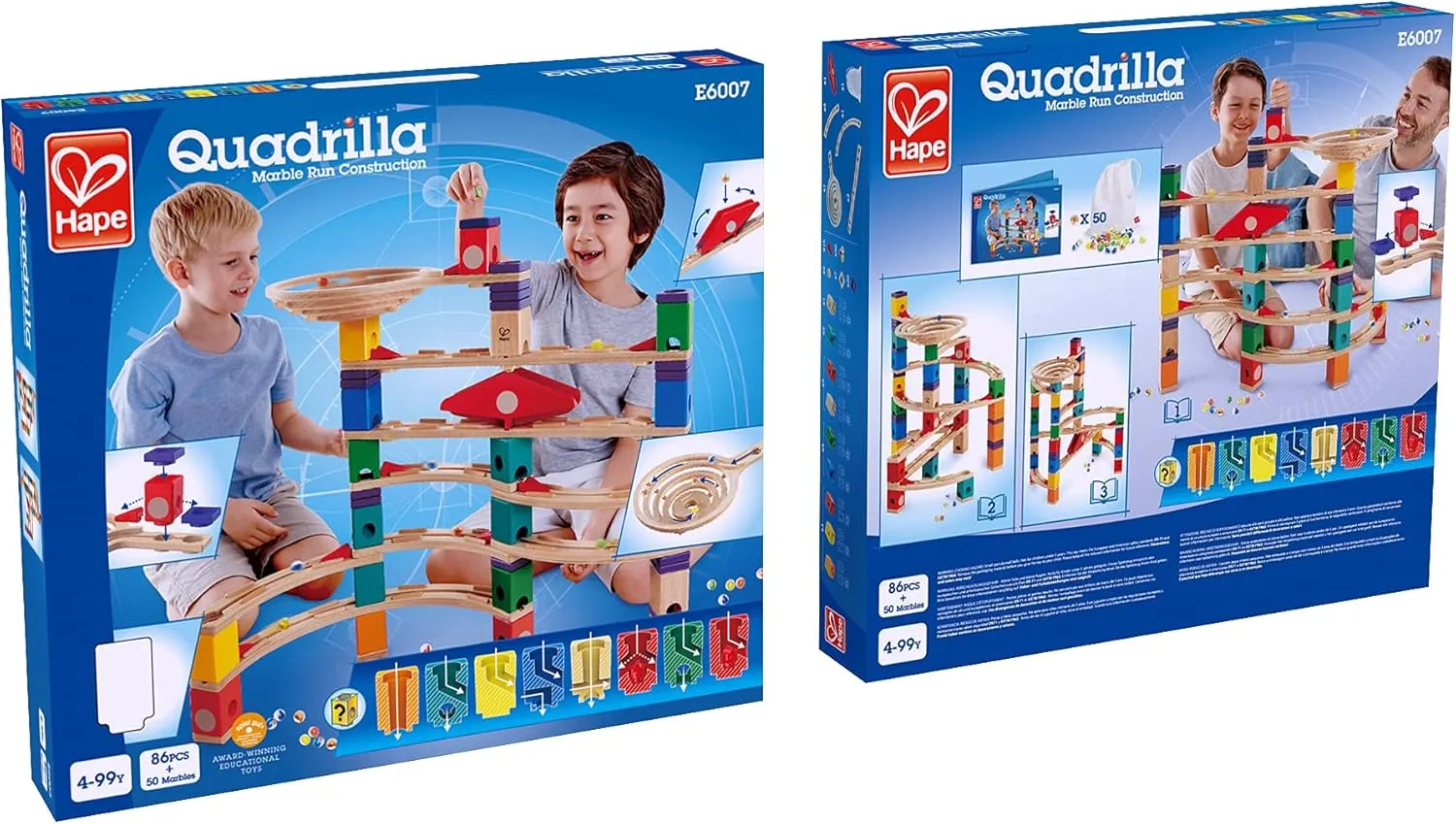 Award Winning Hape Quadrilla Wooden Marble Run Construction - The Xcellerator