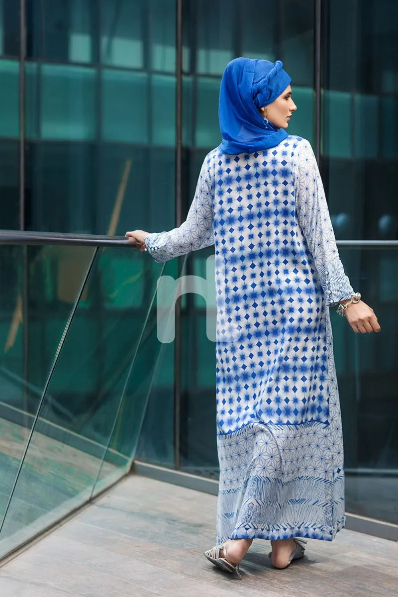 DSW19-28 Off White Digital Printed Stitched Fustaan  1PC