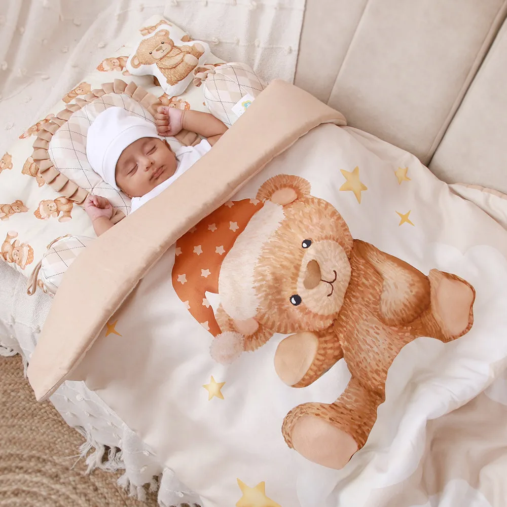 Fancy Fluff 6 Pc Organic New Born Bed Set - Cuddle Bear