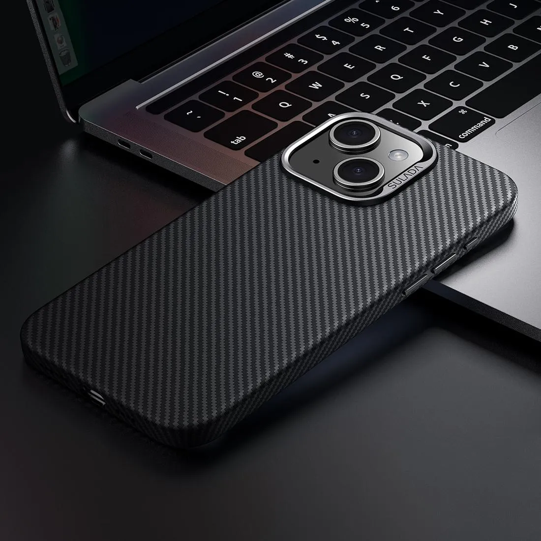 For Iphone 15 600D Kevlar Texture Pc Shockproof Phone Case