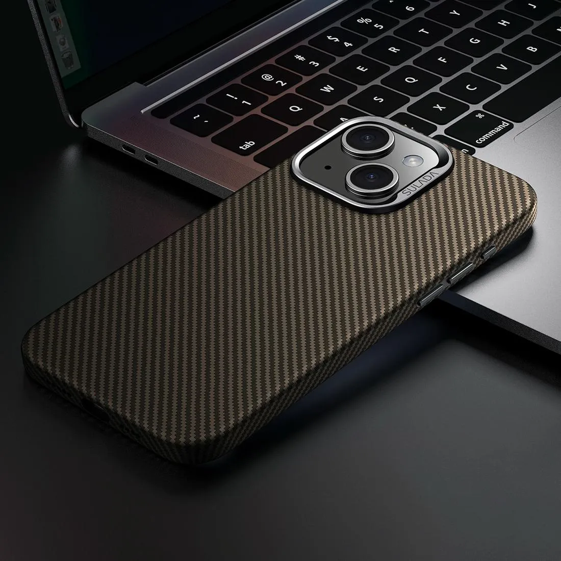 For Iphone 15 600D Kevlar Texture Pc Shockproof Phone Case