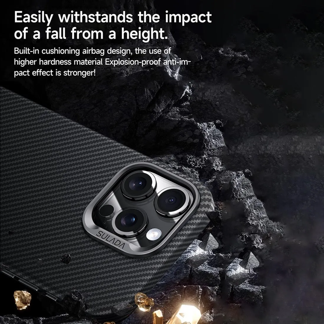 For Iphone 15 600D Kevlar Texture Pc Shockproof Phone Case