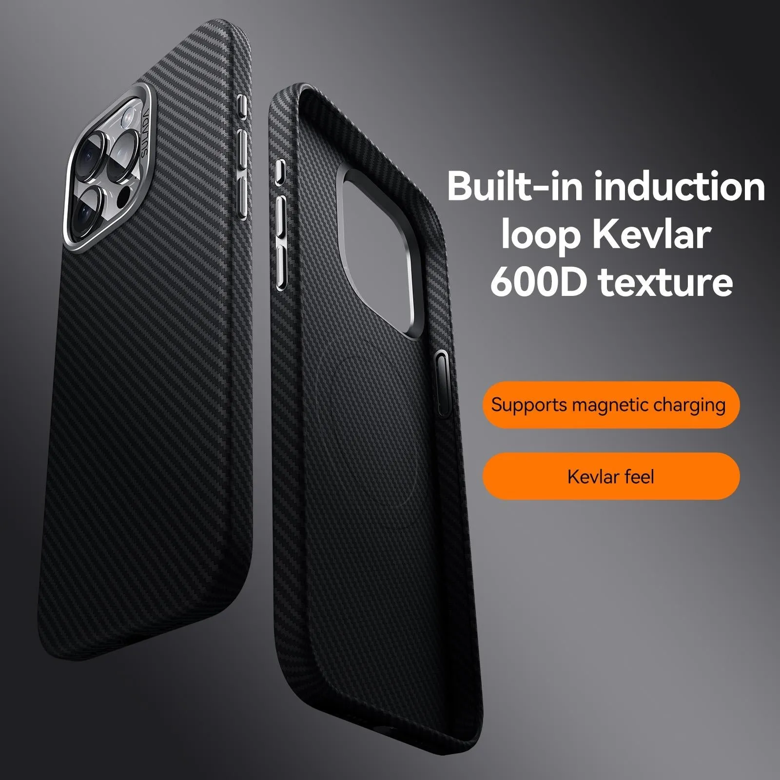 For Iphone 15 600D Kevlar Texture Pc Shockproof Phone Case