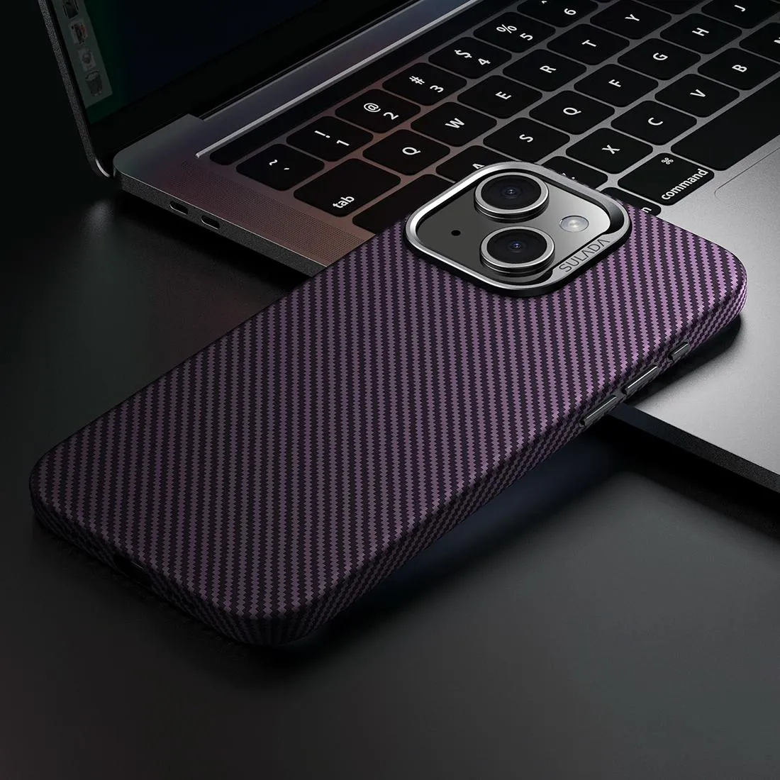 For Iphone 15 600D Kevlar Texture Pc Shockproof Phone Case