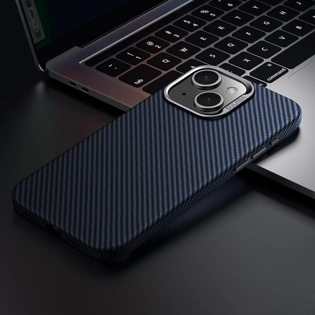 For Iphone 15 600D Kevlar Texture Pc Shockproof Phone Case