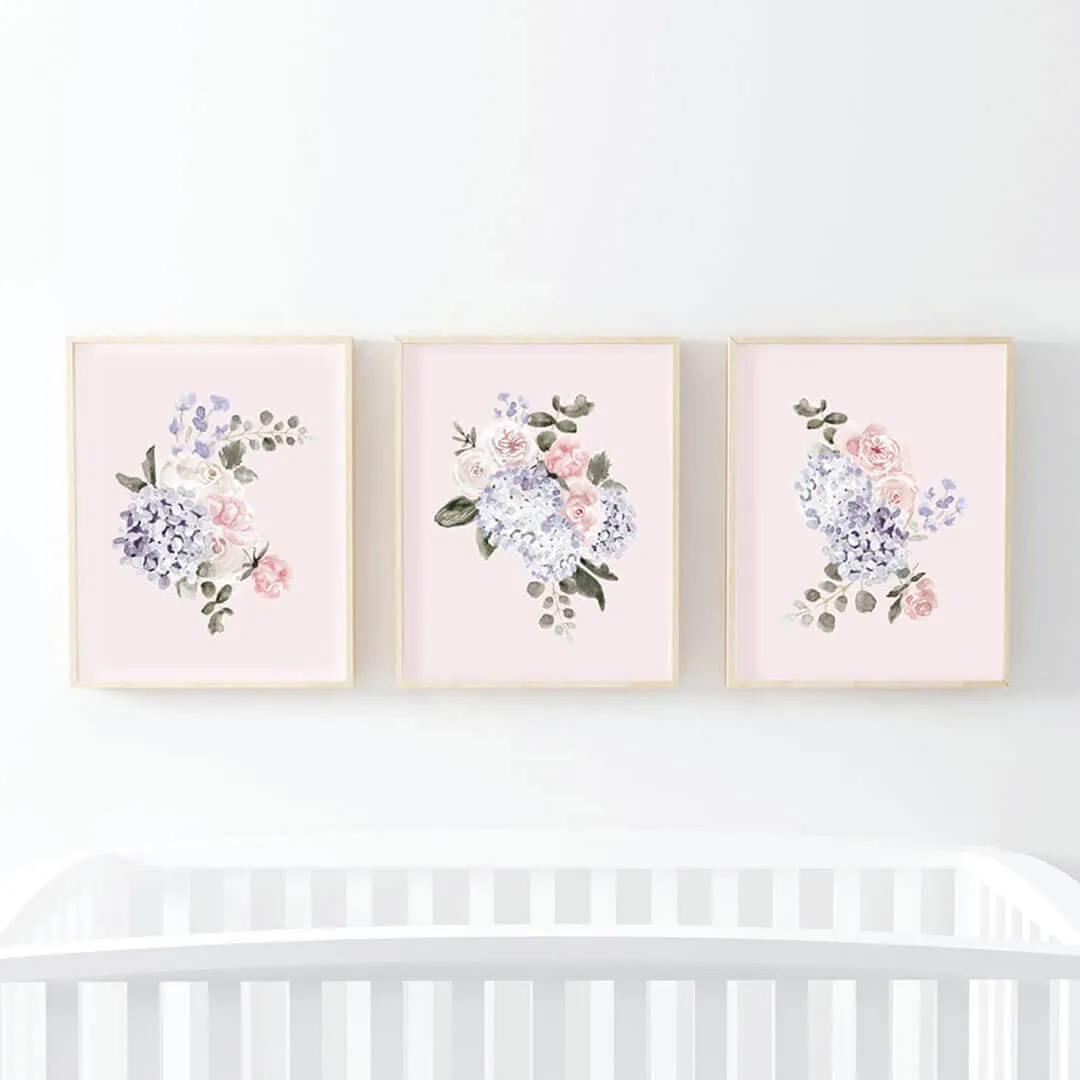 Henlee's Hydrangea Bundled Digital Nursery Wall Art