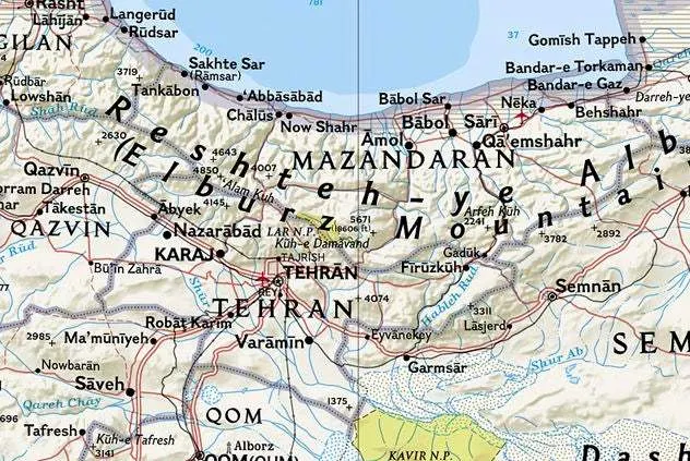 Iran Wall Map by National Geographic (2010)