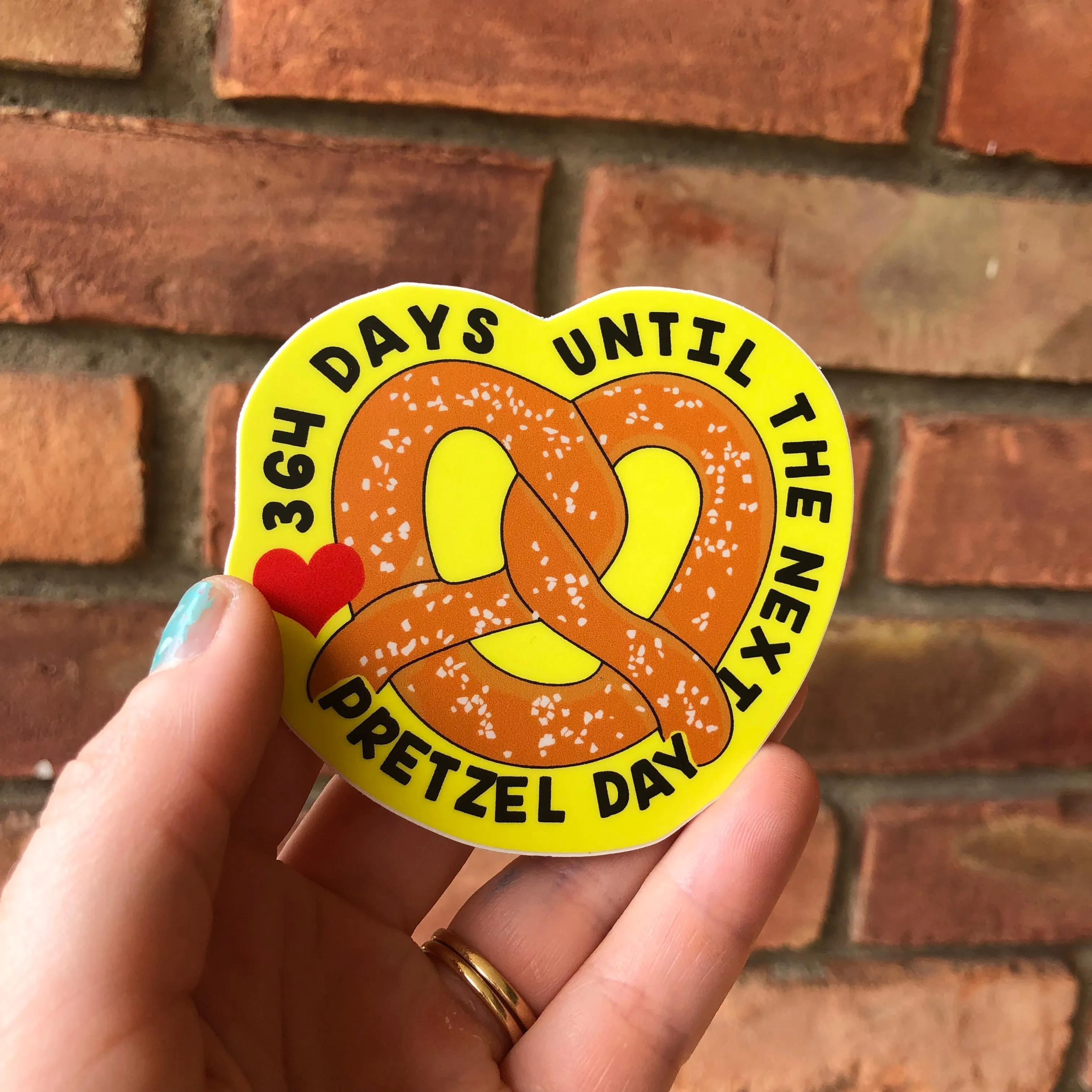 Pretzel Day Countdown Vinyl Sticker