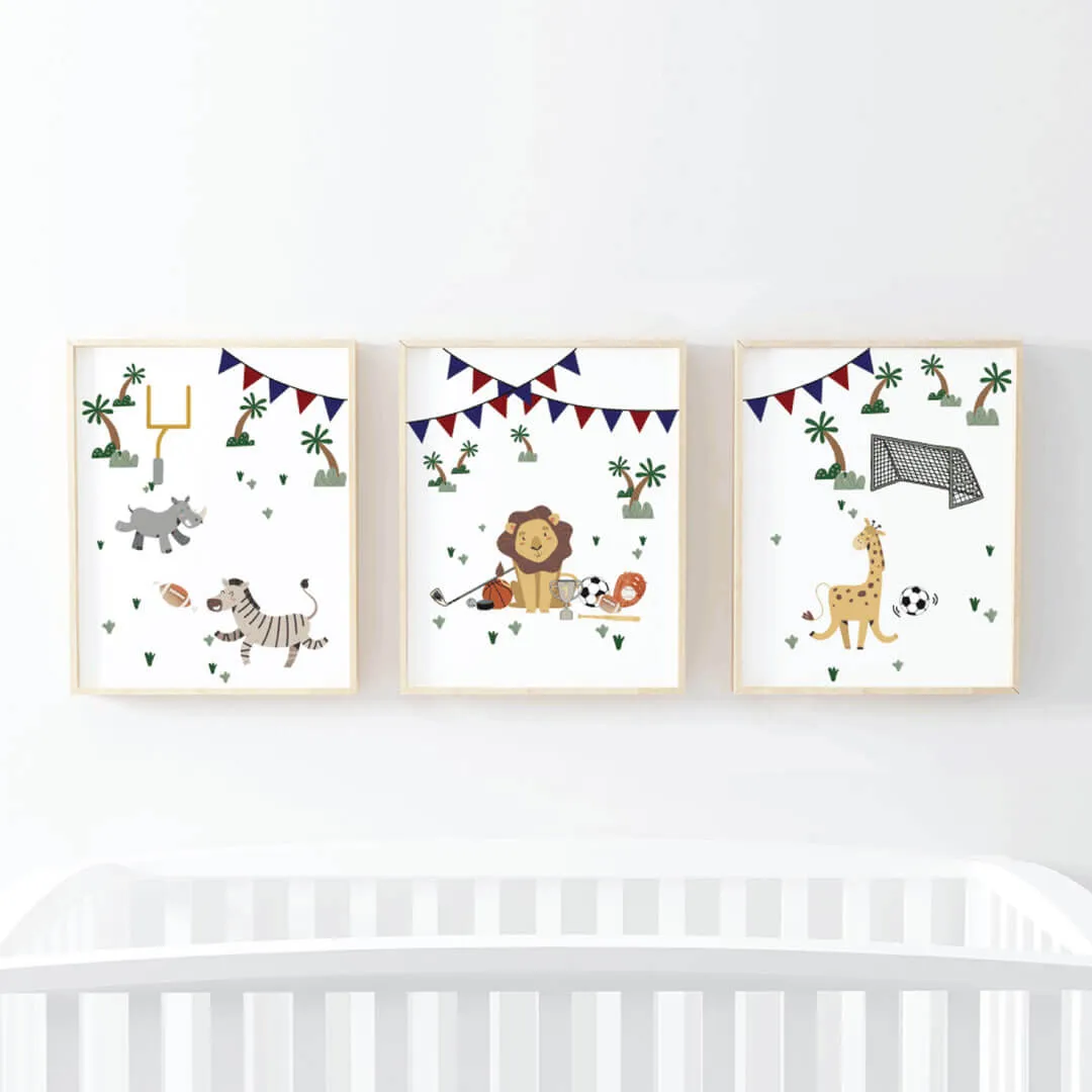 Safari Games Bundled Digital Nursery Wall Art