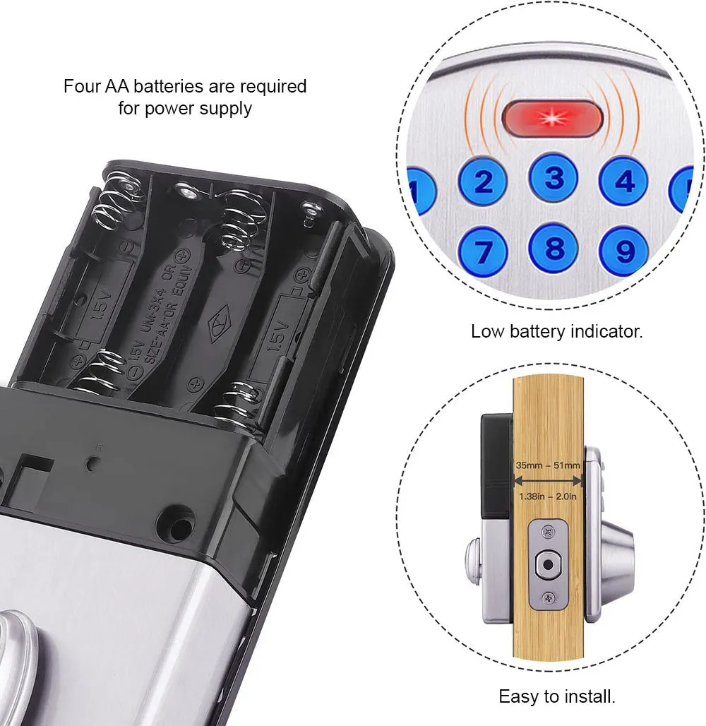 Tacklife Electronic Deadbolt Door Lock with Keypad - Model EKPL1A